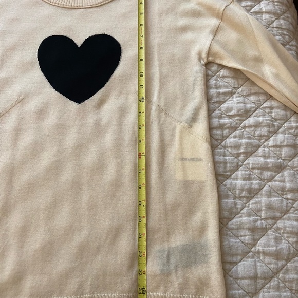 New! Zadig & Voltaire Crewneck Intarsia Heart Long sleeve sweater Ecru Med. $368 - Picture 11 of 13